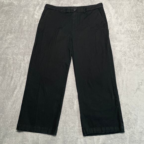ATM Pants Womens 12 Black Stretch Minimal Capsule Classic Raw Hem Casual - Picture 1 of 10